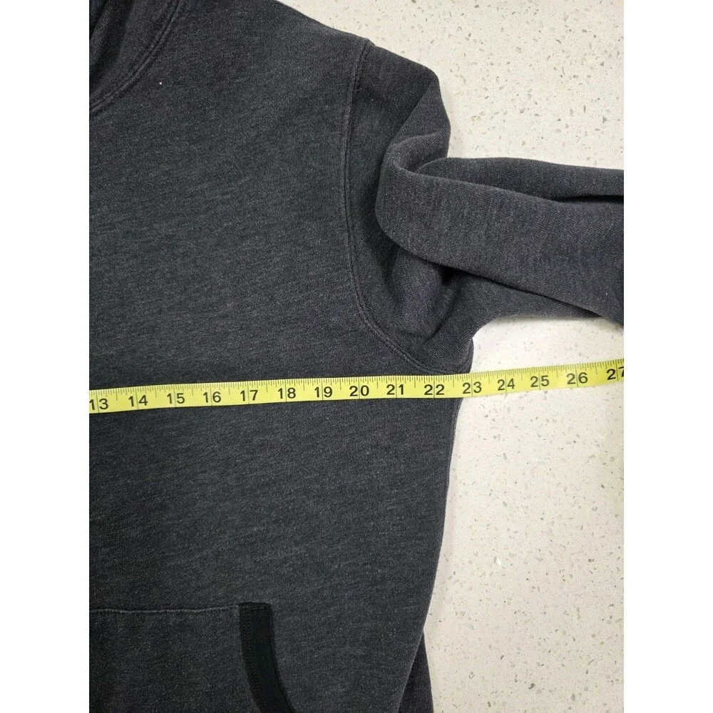J.CREW Authentic Fleece Full Zip Hoodie Dark Gray w/contrast black trim Mens L